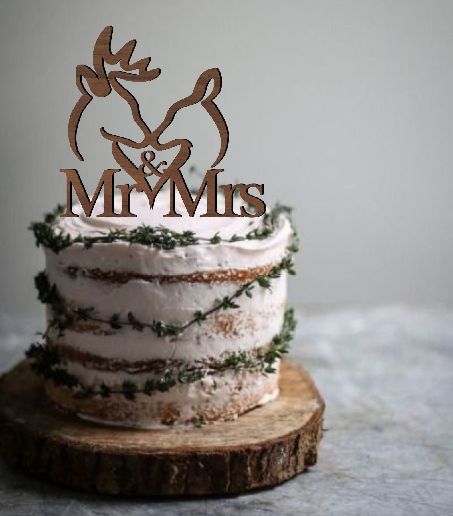 Wedding Cake Topper Deer Cake Topper Deer Couple Topper Mr Etsy