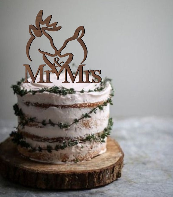 Hochzeitstorte Topper Hirsch Kuchen Topper Hirsch Paar Topper Herr und Frau Kuchen Topper Topper f/¨/¹r Hochzeit Geweih Kuchen Topper