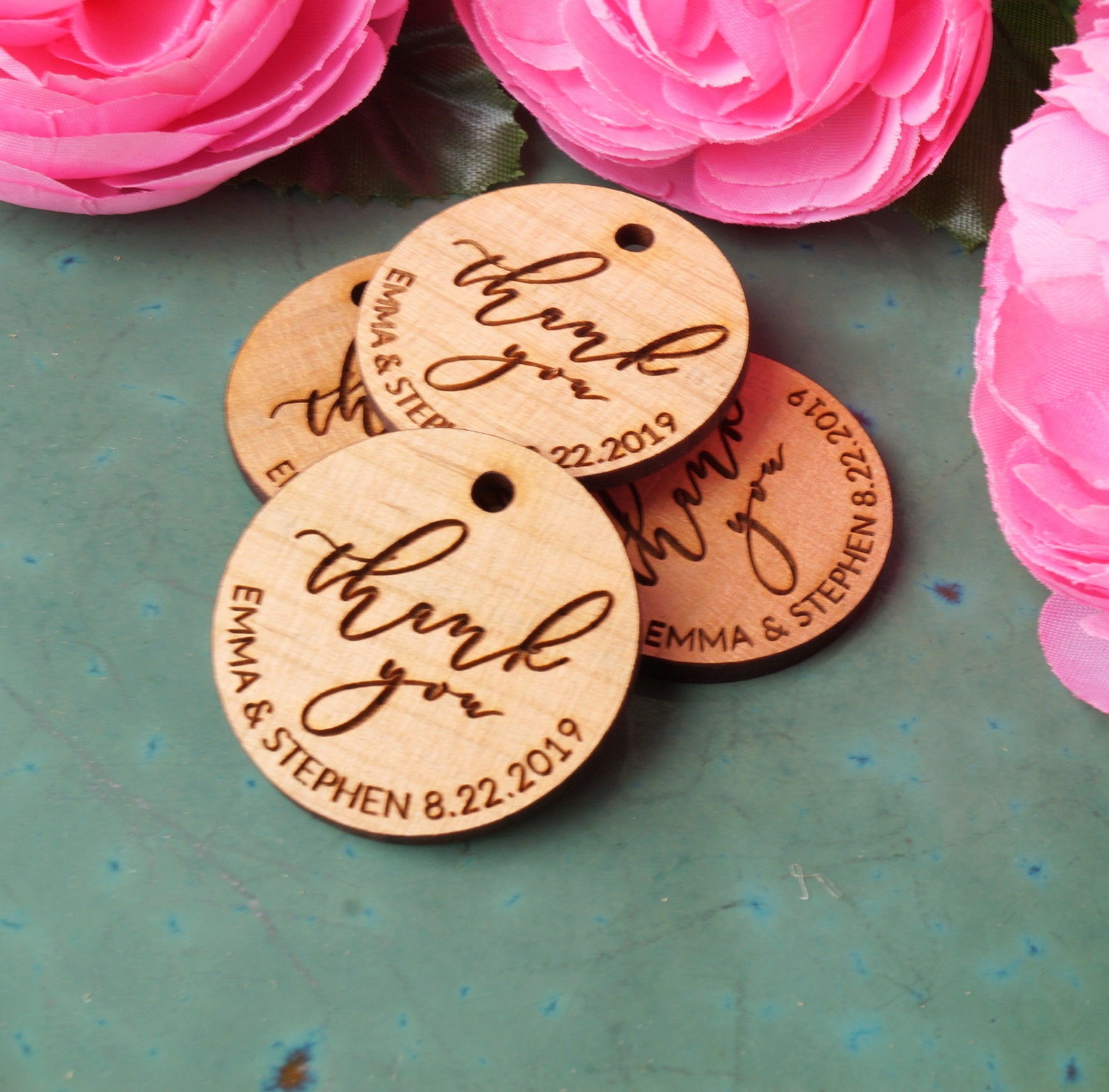 Thank You Tags Wedding Gift Tags Wooden Tags Personalized Etsy