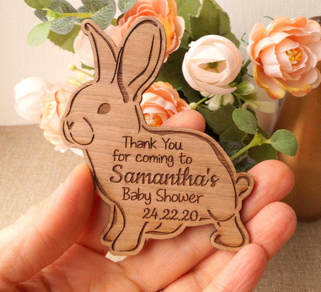 Baby Shower Favors Personalized Magnets Wooden Bunny Magnets Baby ...
