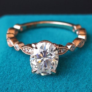 2ct Oval Cut Moissanite Engagement Ring, 14k Solid Gold Bridal Ring, Solitaire Daily Ring, Rings for women