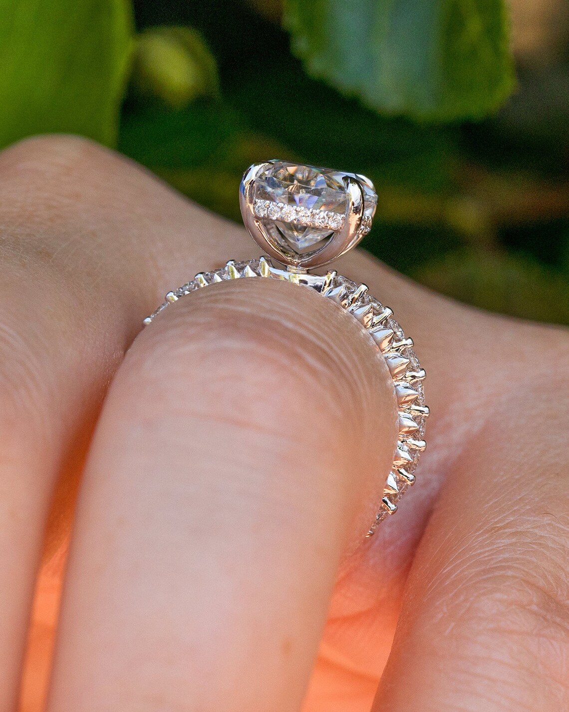 Oval Moissanite Engagement Ring 2 Carat Oval Diamond Ring Etsy