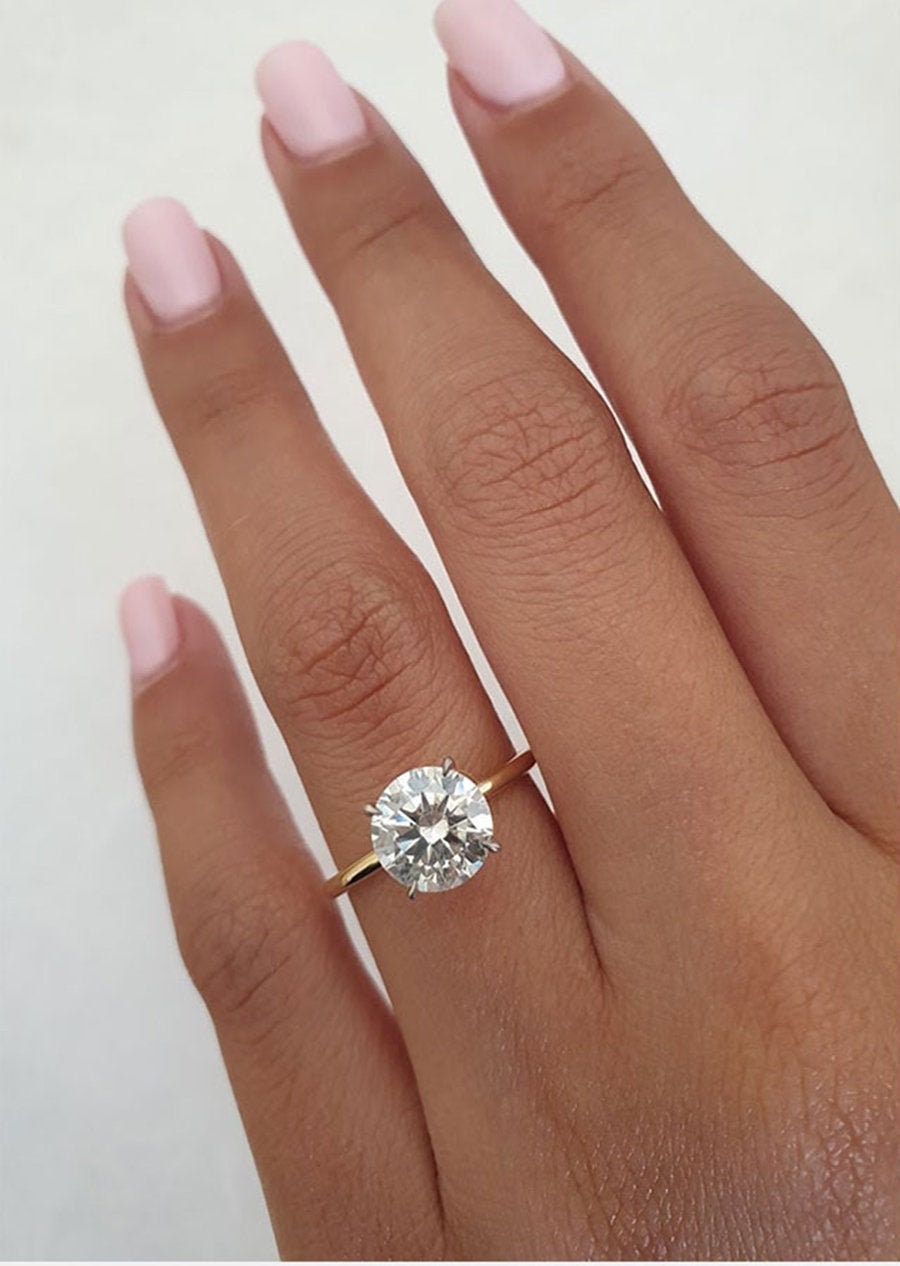 2.00 carat Brilliant Cut Moissanite Wedding Engagement Ring 14k White Gold Over