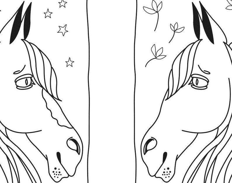 whimsical horse coloring bookmarks etsy