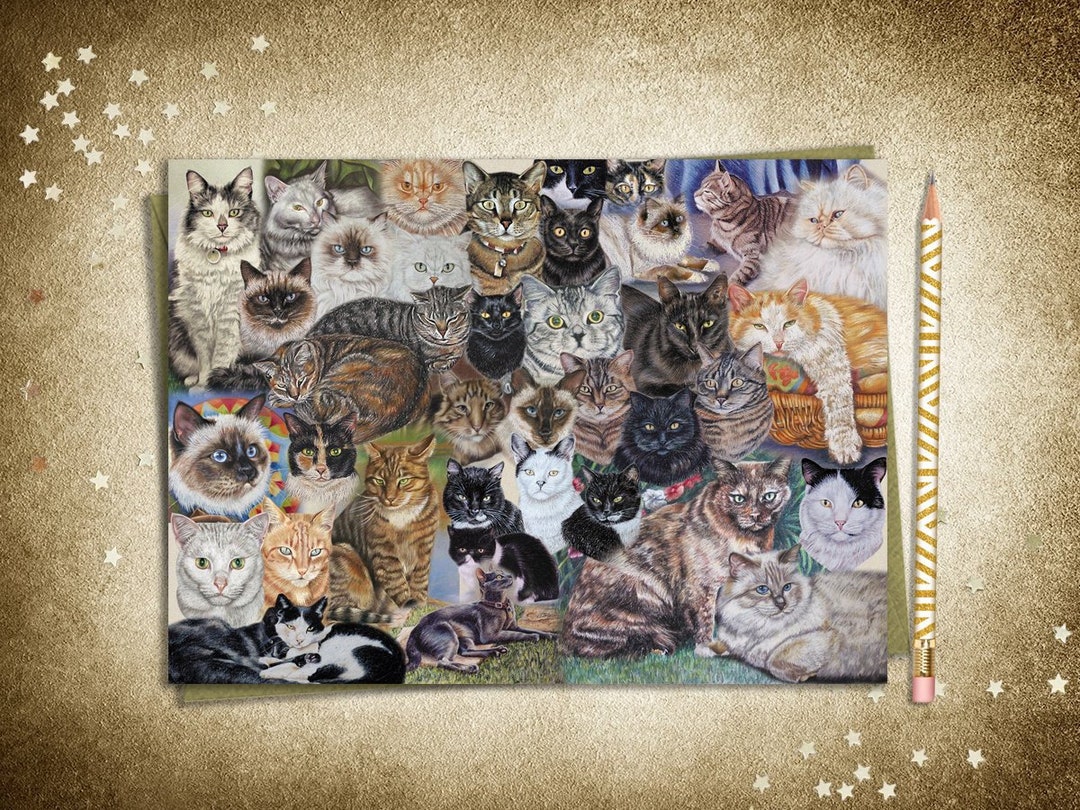 Printable Cat Greeting Card. Kitten Card. Instant Digital - Etsy