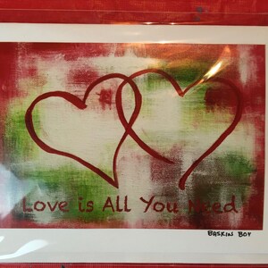 cartes de Noël fait maison - cartes d’art cadre-mesure - l’amour est tout ce que vous avez besoin