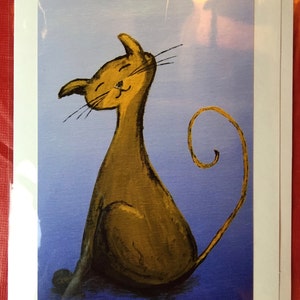 à la main fait des cartes de voeux - cartes d’art cadre-mesure - chat