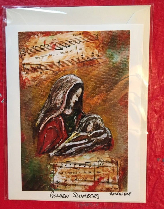 golden slumbers dress hand made greeting cards - frame-able art cards aesthetic
