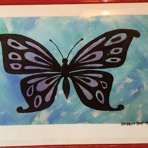 hand made greeting cards - frame-able art cards - butterfly