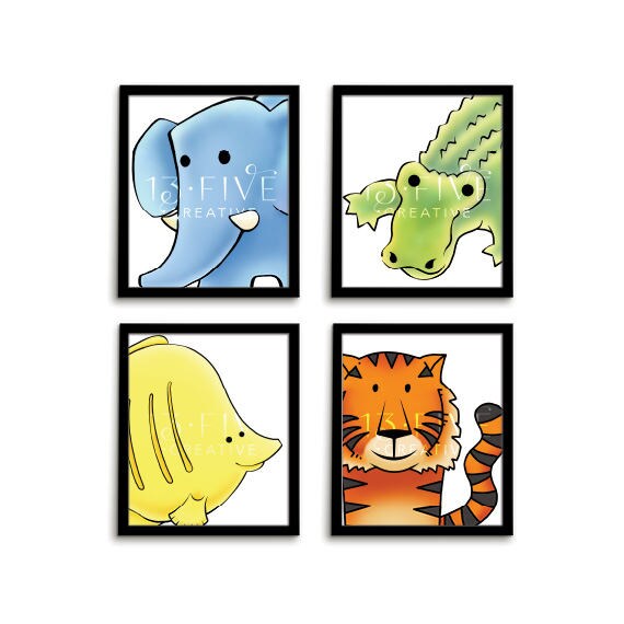 etsy animal nursery prints