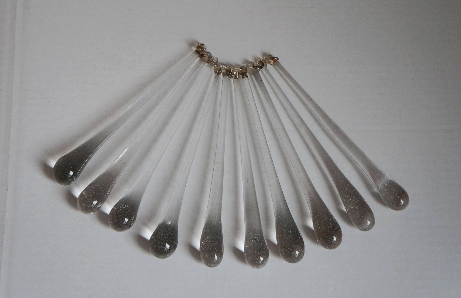 Set of 10 clear glass drops with glass hanging loop Etsy