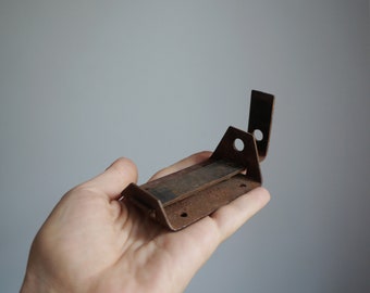 Small slide latch, rusted forged iron, vintage architectural salvage for restoration