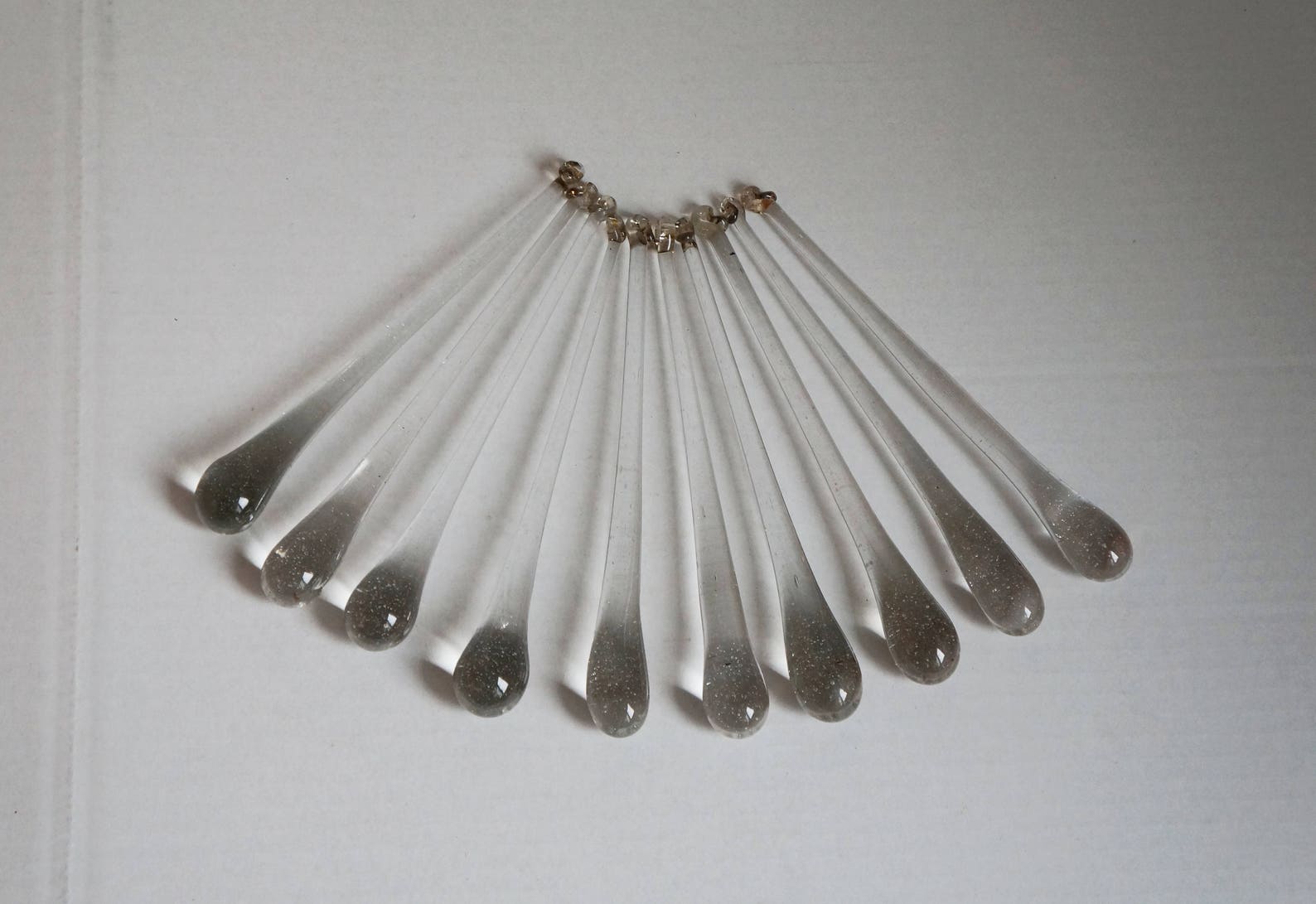 Set of 10 clear glass drops with glass hanging loop Etsy