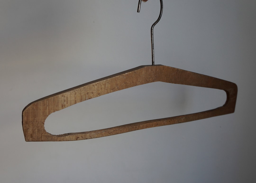Cutout Clothes Hanger One Piece of Wood Hand Cut for Trousers Etsy