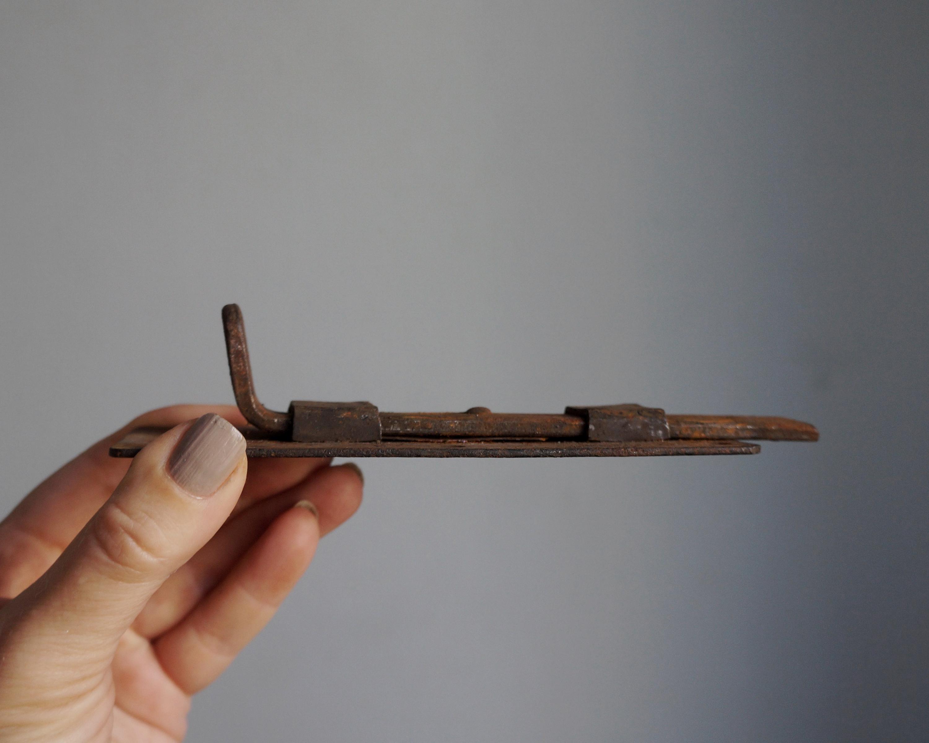 Rustic Latch Lock Set of 2 Forged Iron Slide Latches, Rustic Barn Door Locks, Farmhouse ...