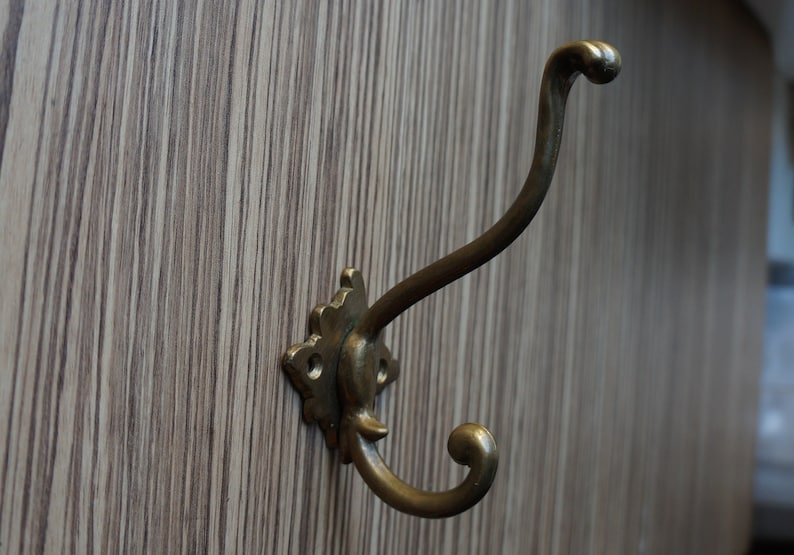 Victorian Style Large Wall Hooks Ornate French Bronze Coat And Hat Hanger Rustic Home Decor Vintage Architectural Salvage For Restoration