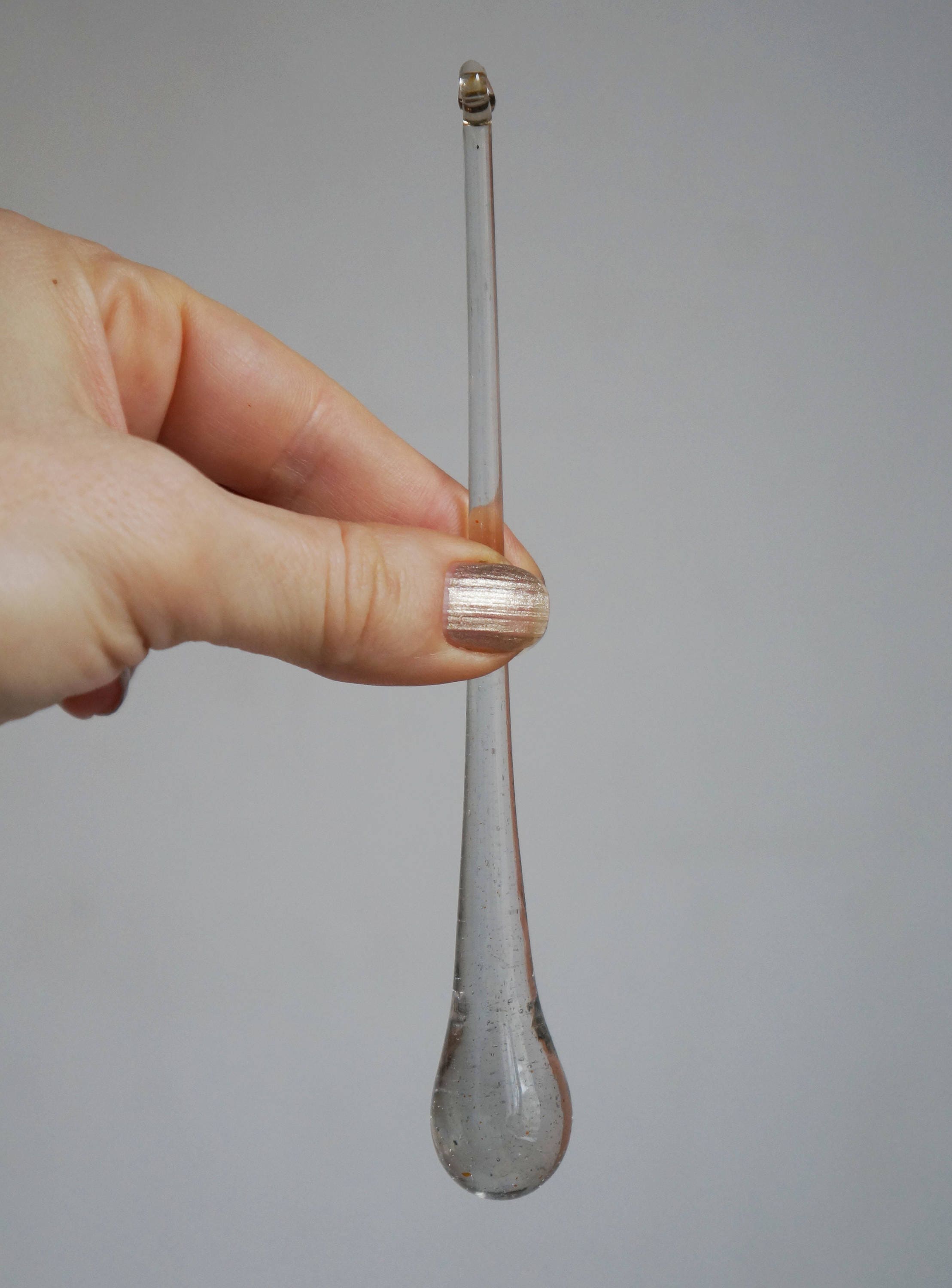 Set of 10 clear glass drops with glass hanging loop Etsy