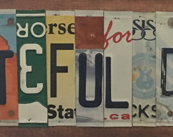 Grateful Dead Sign made from Recycled License Plates