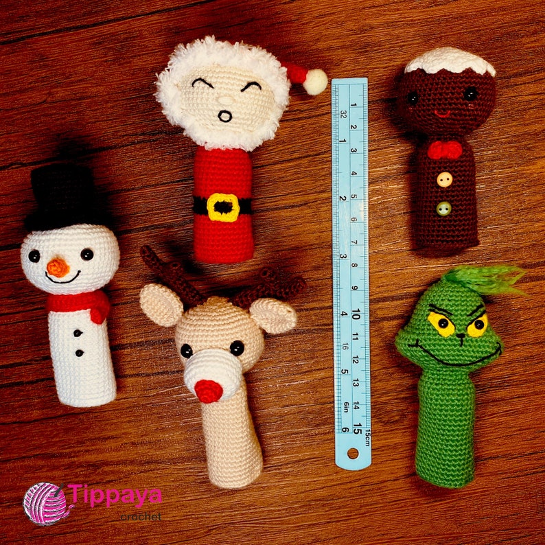 Crochet pattern of Christmas Finger Puppets Christmas Crochet Etsy