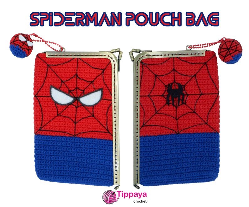 Crochet pattern super heroes spiderman purse amigurumi ironman Crochet purse pattern of Superhero ironman pattern amigurumi pattern