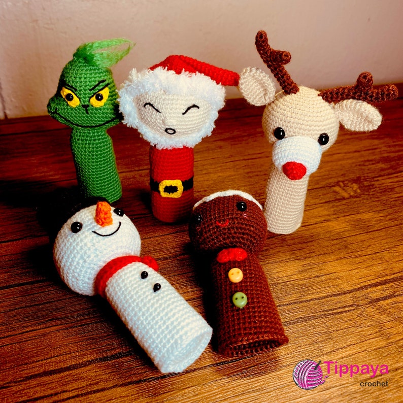 Crochet pattern of Christmas Finger Puppets Christmas Crochet Etsy