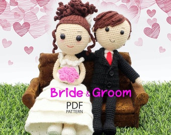 Bride and Groom Amigurumi Crochet Pattern (PDF)
