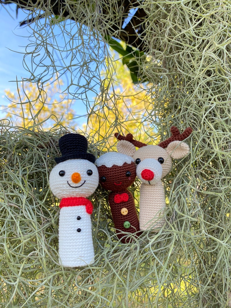 Crochet pattern of Christmas Finger Puppets Christmas Crochet Etsy