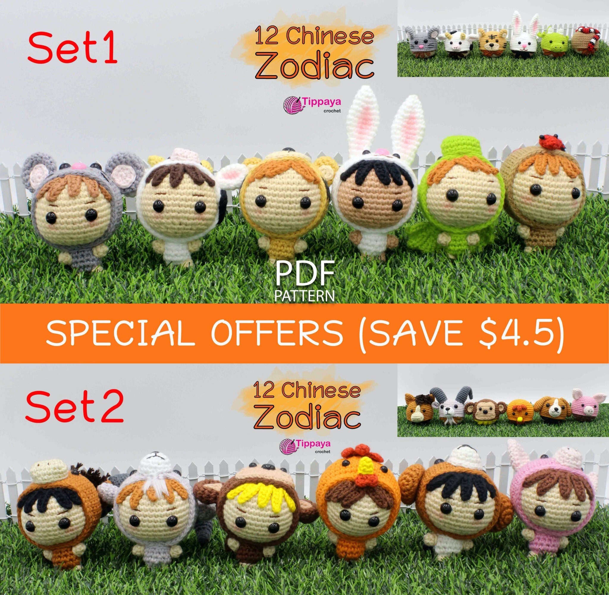 Crochet Pattern of 12 Chinese Zodiac Crochet Doll Amigurumi Etsy