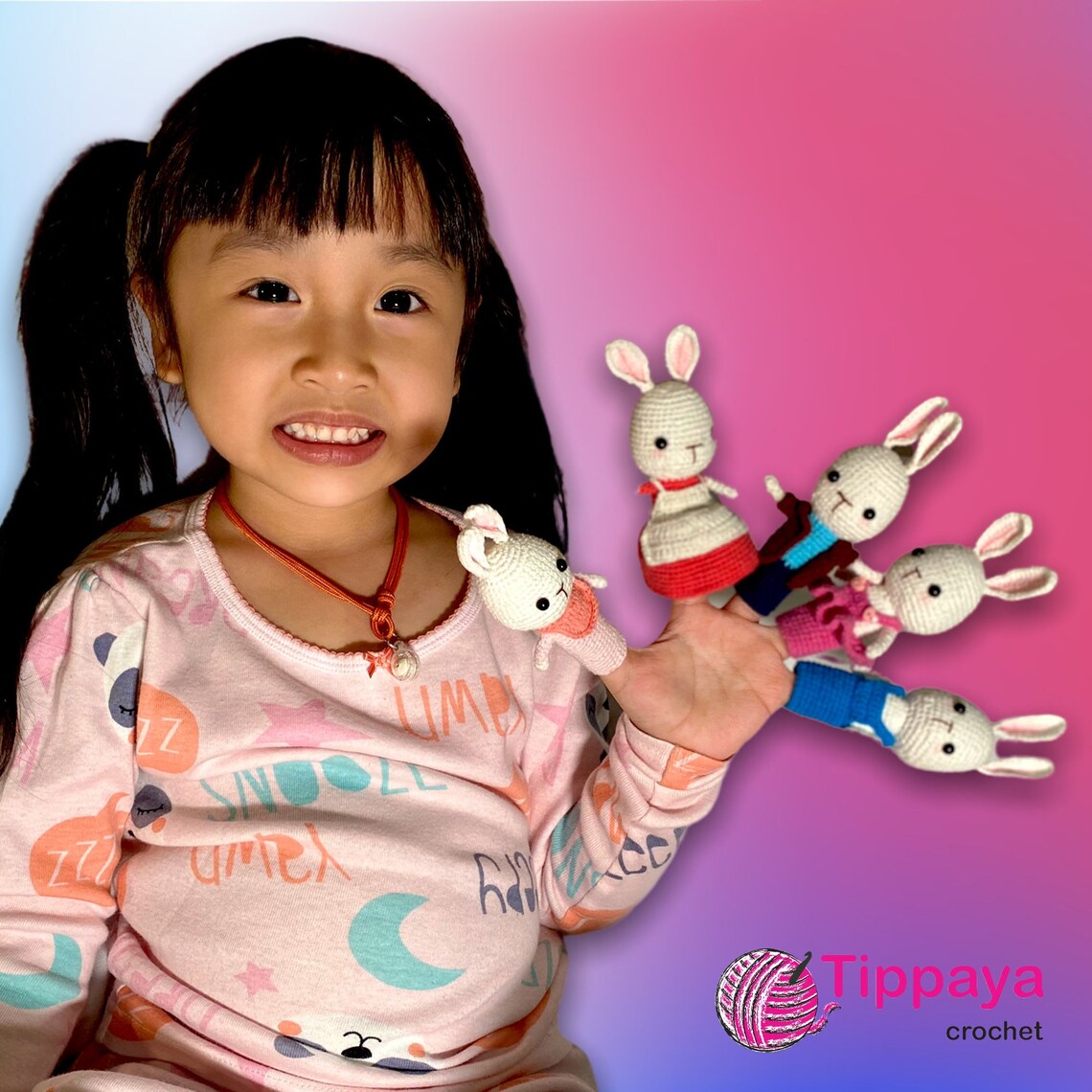 Crochet Pattern of Bunny Finger Family Finger Puppets Etsy