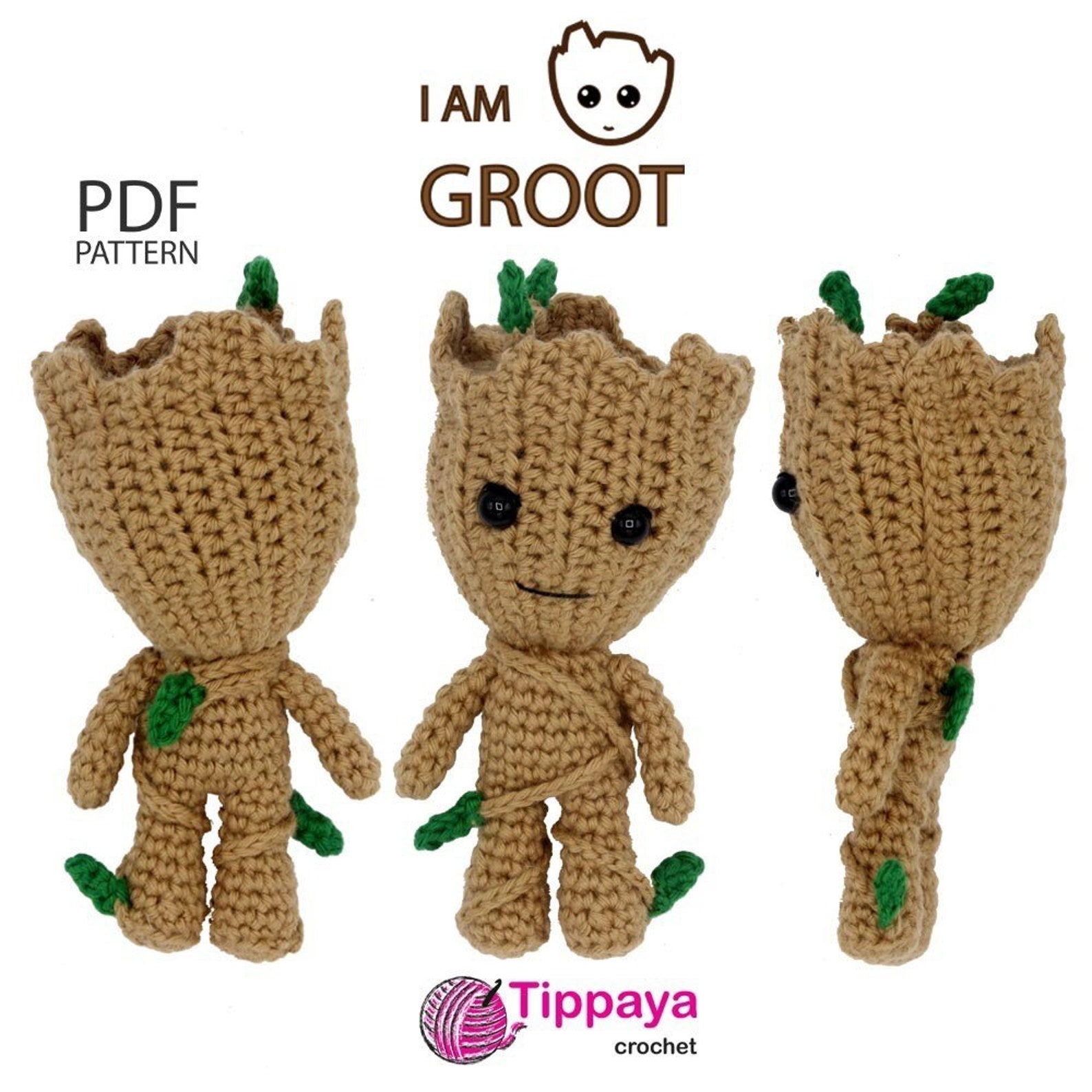 Crochet Pattern of Groot Amigurumi Pattern Amigurumi Groot Etsy