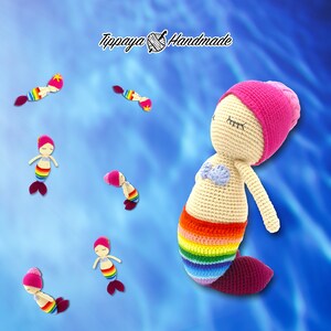 Crochet pattern of mermaid, amigurumi pattern, crochet PDF pattern, amigurumi mermaid, mermaid pattern