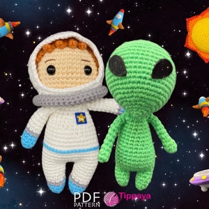 Crochet pattern of Outer Space, Crochet pattern, amigurumi pattern, amigurumi outer space, amigurumi alien, Crochet PDF pattern, Toddler toy