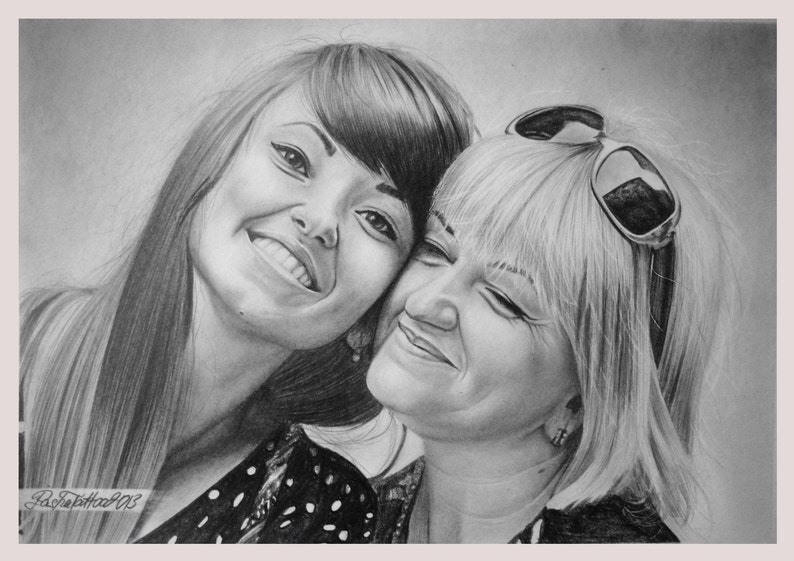 Ukraine Art Custom Portrait from Photo, Custom Portrait, Personalized Portrait, Portrait from Photo, Pencil Portrait, Pencil Drawing image 4