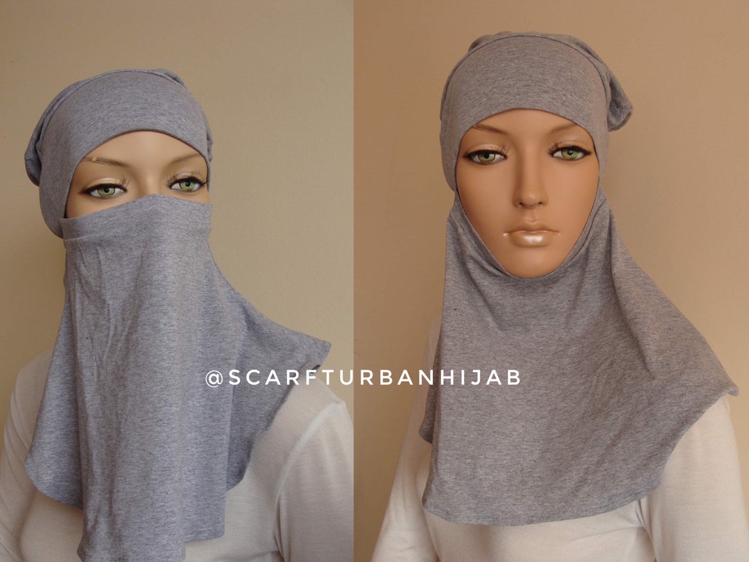 Gray Melange Under Hijab Transformer to Niqab Hijab Cover - Etsy