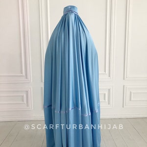 Sky Blue Afghan burqa, silk khimar cape, niqab, full long hijab image 2