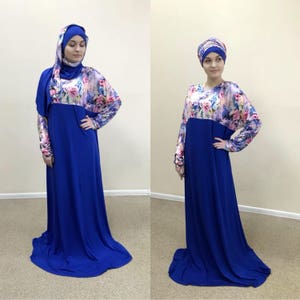 Floral Maxi Dress Plus Size, Prayer dress, Farasha Caftan, Boho dress, Muslim clothing, abaya Dress, Modern hijab, Burqa, hijab