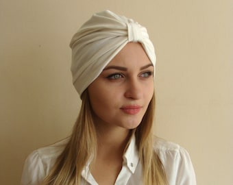 Viscose Jersey Turban, Boho Chic Vintage Hat