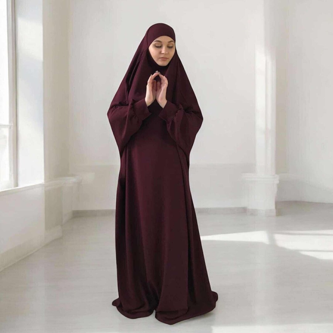 burgundy hijab dress franch jilbab, Maroon khimar , Long dress, islamic gift, dubai abaya, muslim covering Style:Dresser with Glass Top Care Instruction COZYUPSALE Black Satin Corset Mini