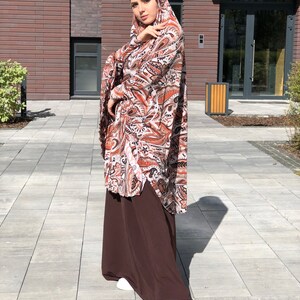 Brown Paisley jersey jilbab transformer to niqab