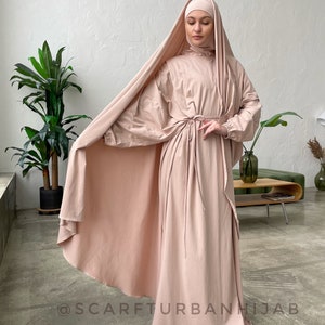 Vestido de mujer musulmana, conjunto de abaya de gasa, ropa de oración de  dos piezas, abaya hajj y umrah-abaya con khimar niqab -  México