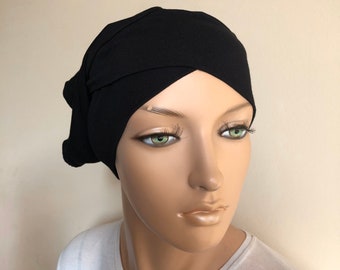 Anti Slip black color Headband, under head scarves, stylish hijab, volume hijab, headcovering, Caps rhinestones, Hat under hijab, bonet