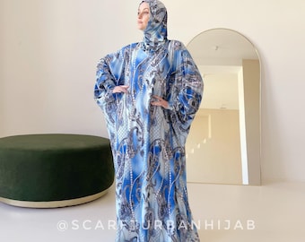 Abito lungo aperto da donna di lusso Nida Abaya Jalabiya con lavori in pietra - Italia