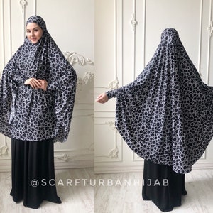 Transformer  black and white Khimar, long jilbab hijab nikab, islamic wear, ready to wear hijab, prayer scarf, muslim burqa, namaz