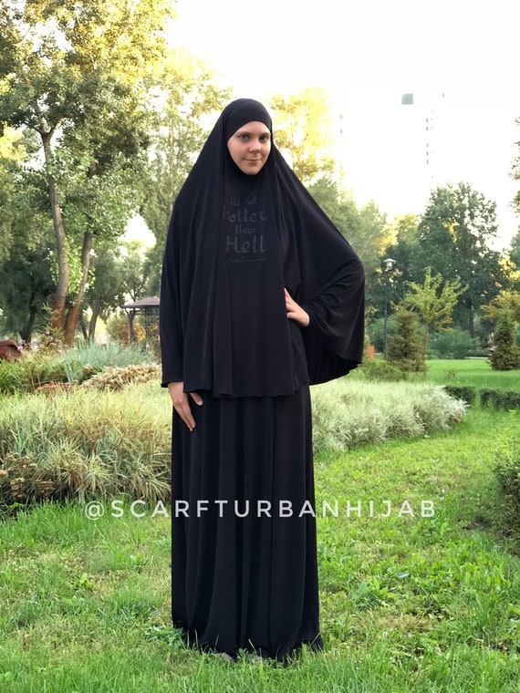 Abito khimar musulmano nero hijab lungo jilbab nero non più - Etsy Italia