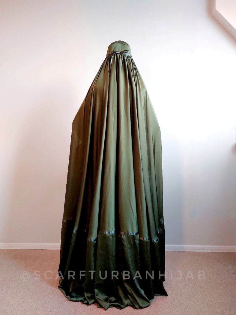 Elegant Silk Khaki Color Afghani Burqa, Unique Design Custom Length - Etsy
