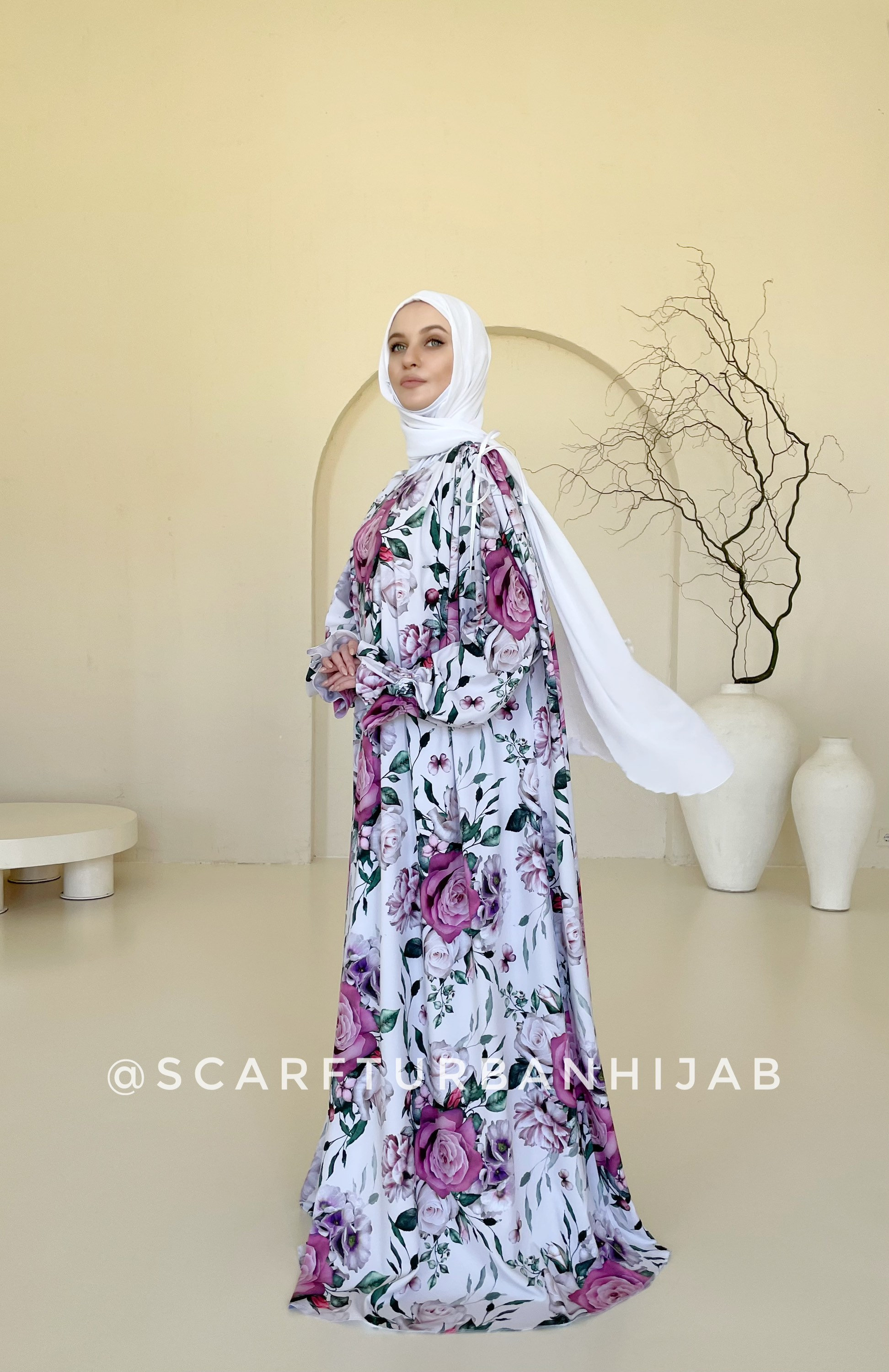 Dress clearance floral hijab