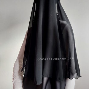 Black niqab burqa with veil, noir traditional burqa, hajji burka hijab, arabic headdress, face covering,chador image 4