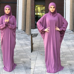 Lilac Prayer dress, Farasha Caftan, Khimar dress, Muslim dress, Plus Size dress,abaya Maxi Dress,Modern hijab, Burqa, Namaz