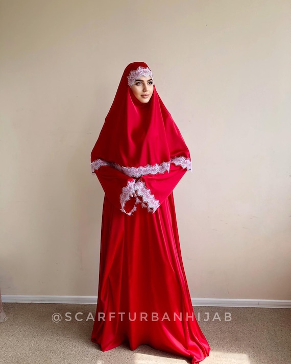 Lace top abaya dress