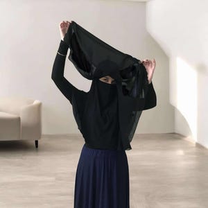 Niqab veil, niqab transformer, Black niqab, closed face niqab, traditional hijab, Burqa, ready to wear hijab, prayer scarf, Black burka